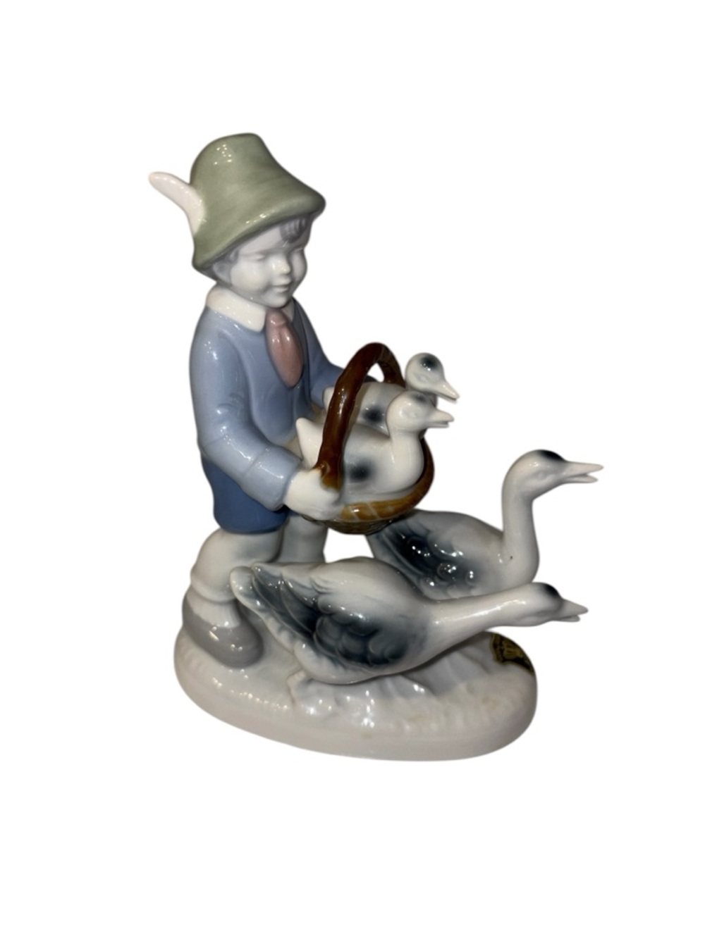 Vintage Gerold Porzellan Bavaria Boy With Geese Figurine Western Germany